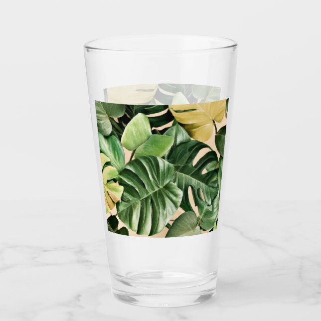Verre Feuilles florales/hawaïennes/tropicales (Devant)