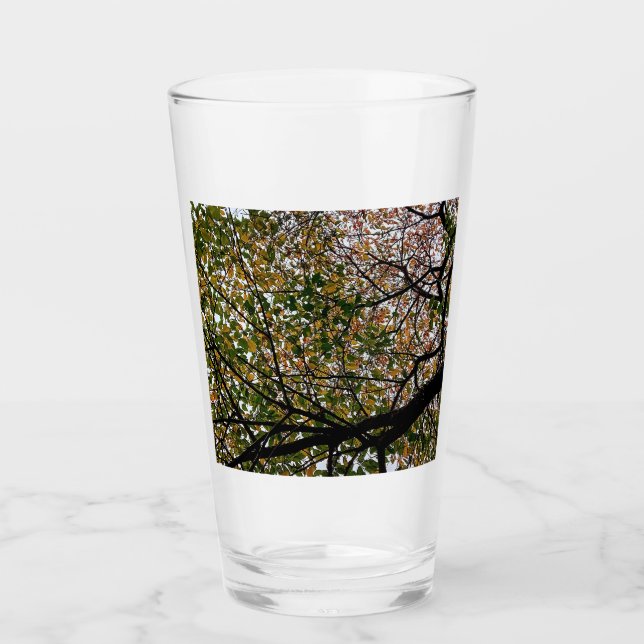 Verre Feuilles verts, jaunes et marron (Devant)
