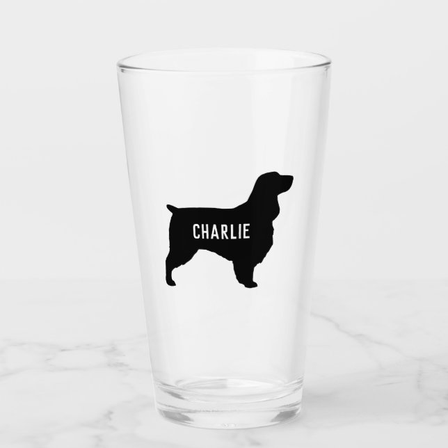 Verre Field Spaniel Silhouette Personalized Chig race (Devant)