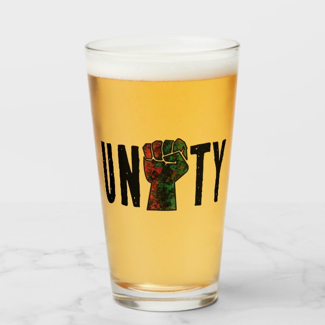 Verre fierté noire drapeau rouge vert poing panafricain  (Devant (rempli))