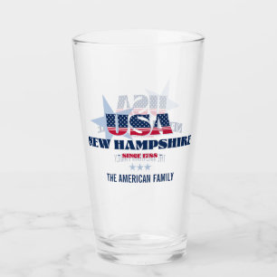 Verre Fierté patriotique du New Hampshire Personnalisée