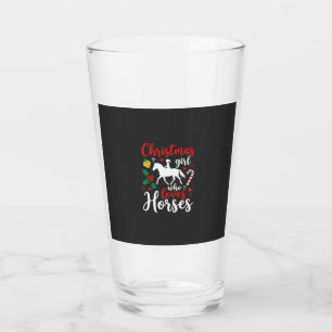 Verre Fille de Noël qui aime les chevaux