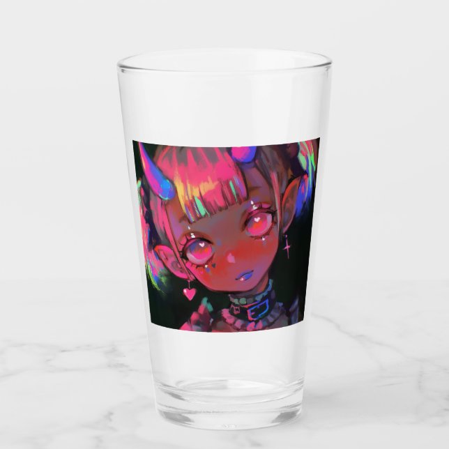Verre Fille Démon Kawaii Néon Pastel Goth (Devant)
