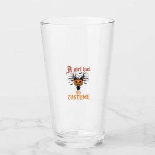 Verre Fille d'Halloween n'a pas de costume Citrouille