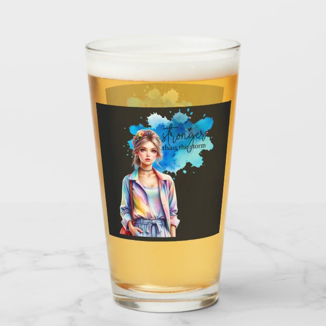 Verre Fille Inspirante Graphique (Devant (rempli))