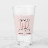 Fille parties scintillant rose moderne design 40e