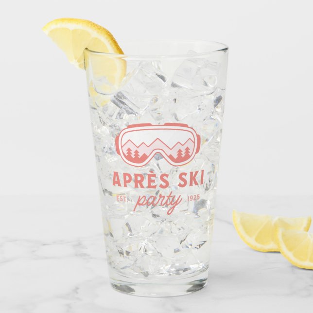 Verre Filles de l'après-ski fête rose (Devant glace)