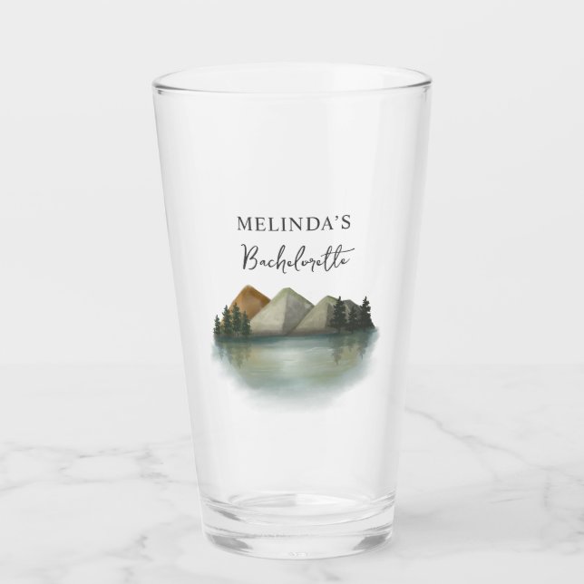 Verre Fin de semaine Rustic Mountain & Lake Bachelorette (Devant)