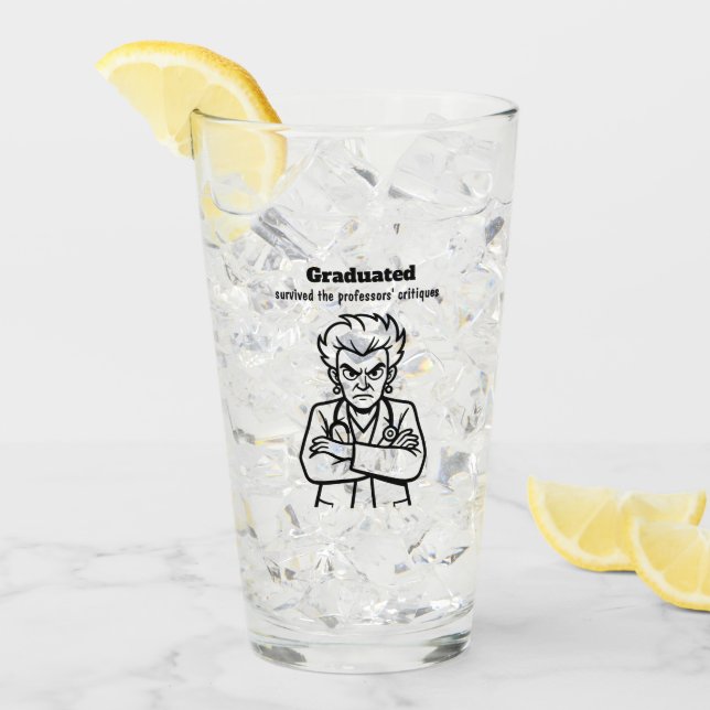 Verre Finally Graduated Mug: Transparent Glass, Humorous (Devant glace)