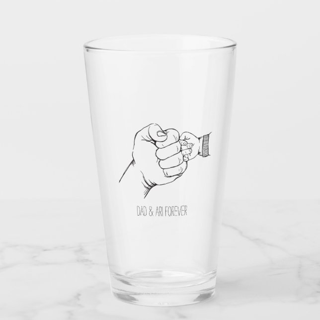 Verre Fist Bump First Fête des pères Papa Cadeau Anniver (Devant)