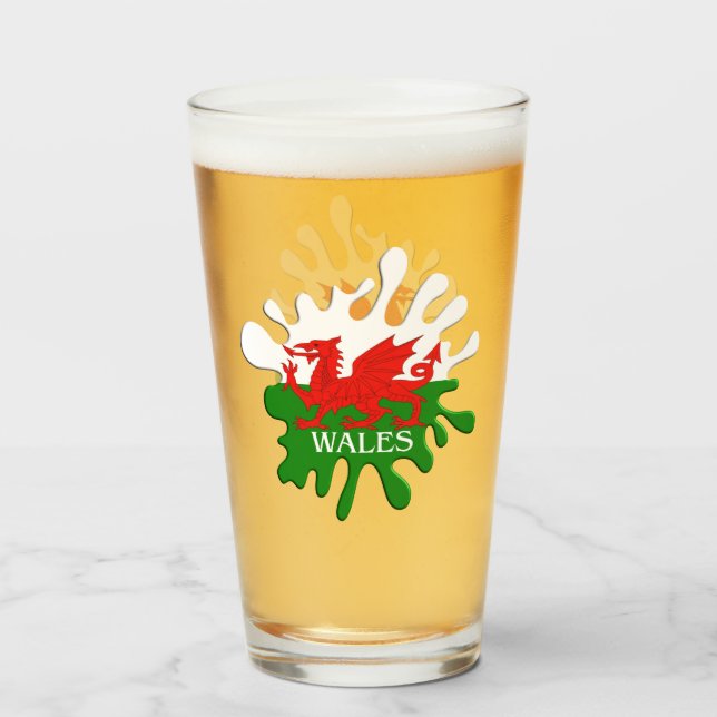 Verre Flag de Welsh (Devant (rempli))