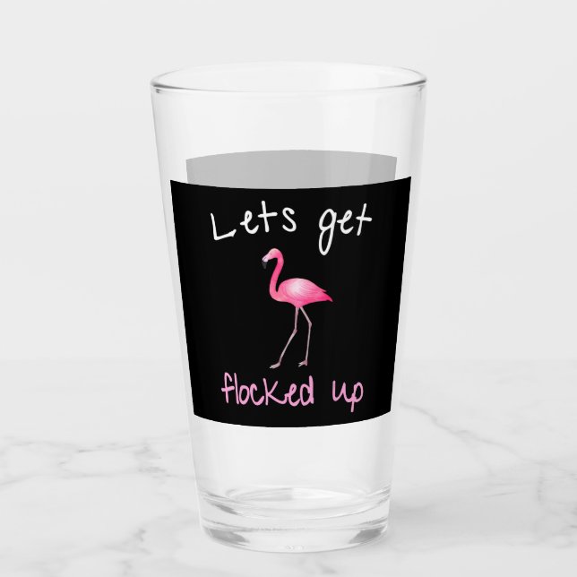 Verre Flamant rose - Permet d'être débordé (Devant)