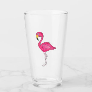 Verre Flamant rose rose chaud Oiseau des îles tropicales