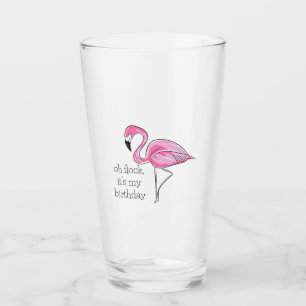 Verre Flamant rose rose Oh Flock C'est mon Anniversaire 