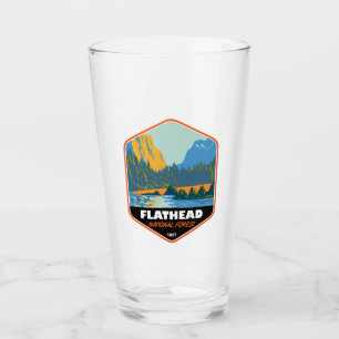 Verre Flathead Forêt Nationale Montana Emblème Vintage