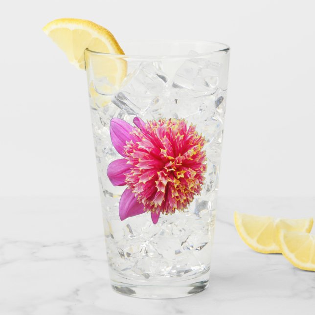 Verre Fleur d'anémone rose Dahlia (Devant glace)