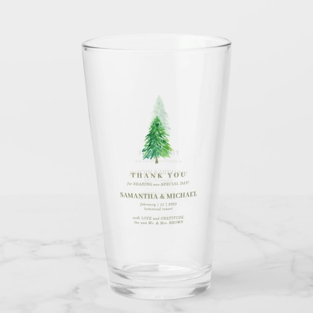 Verre Fleur d'arbre forestier Moderne Simple Mariage (Dos)
