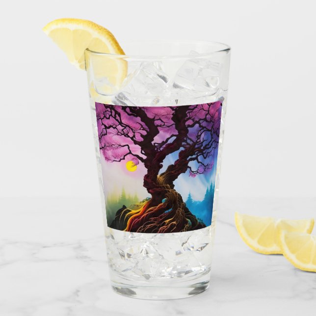 Verre Fleur de cerisiers Arbre de vie (Devant glace)