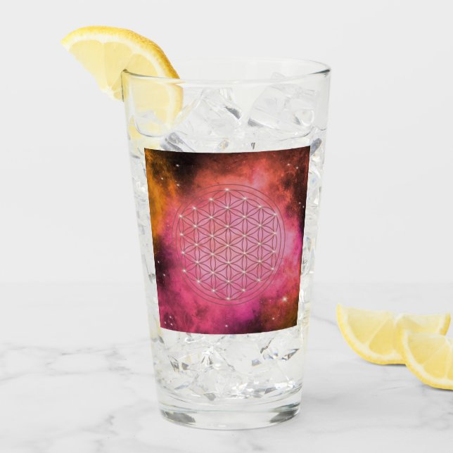 Verre fleur de vie (Devant glace)