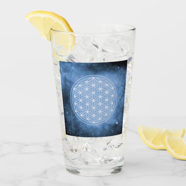 Verre fleur de vie, sacré géométrique, chakra, zen (Devant glace)