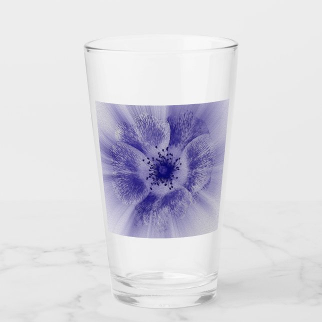 Verre Fleur en bleu (Devant)