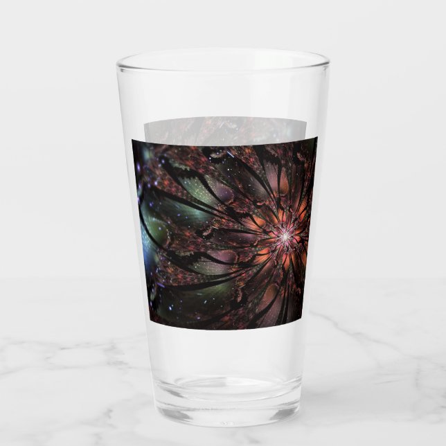 Verre Fleur imaginaire fractale douce et tendresse (Dos)