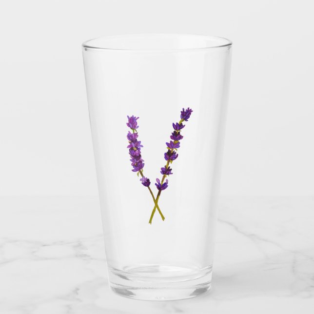 Verre fleur lavande aquarelle (Devant)