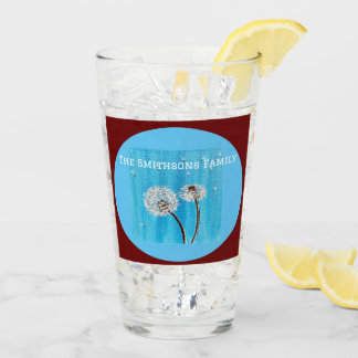 Verre Fleur marguerite rouge foncé et blanche personnali