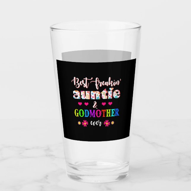 Verre Fleur Meilleure Freakin' Tante Et Gomère Jamais (Devant)