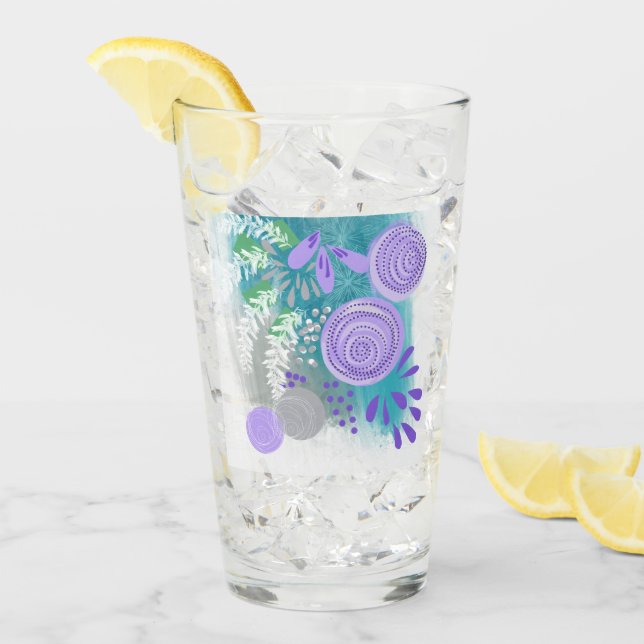 Verre Fleur Moderne Abstraite (Devant glace)