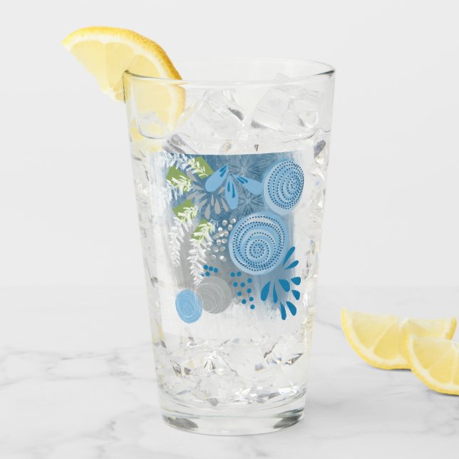 Verre Fleur Moderne Abstraite (Devant glace)