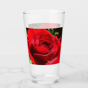 Verre Fleur rose rouge vif Belle florale