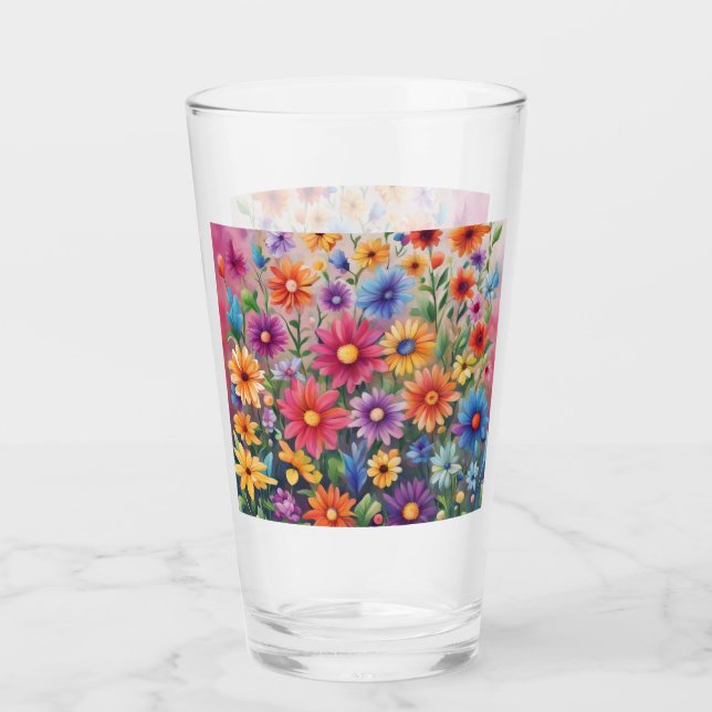 Verre Fleur sauvage coloré (Devant)