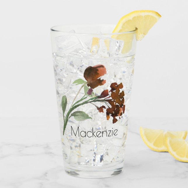 Verre Fleur sauvage | Terracotta Orange Bohemian Custom (Dos glace)