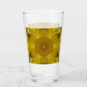 Verre Fleur soleil éclate dorée