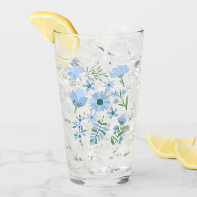 Verre Fleurs (Devant glace)