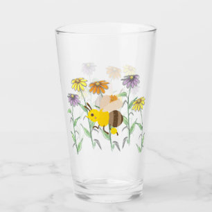 Verre Fleurs Cosmos De Printemps D'Abeille De Miel