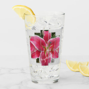 Verre Fleurs d'Aquarelle Florale Rose