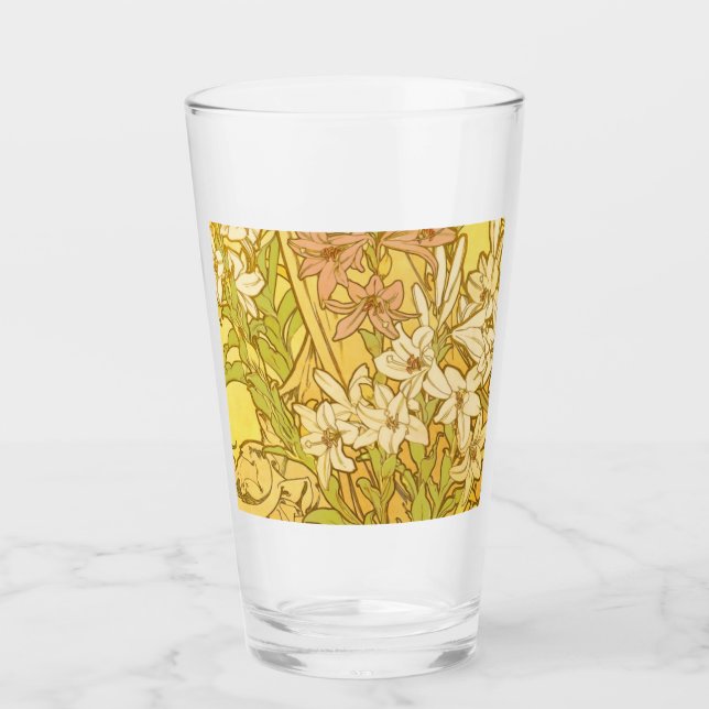 Verre Fleurs de lys Art nouveau d'Alphonse Mucha (Devant)