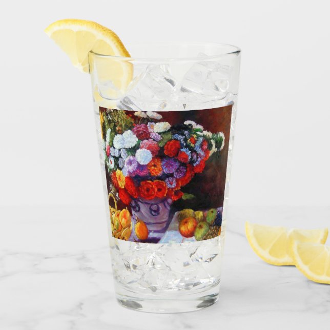 Verre Fleurs de Monet et fruits (Devant glace)