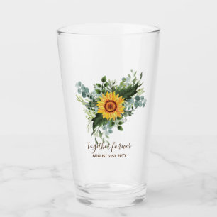 Verre Fleurs de soleil rustiques Eucalyptus Leaf
