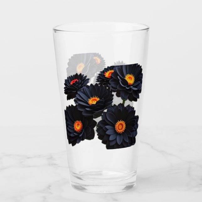 Verre Fleurs de velours noir (Devant)