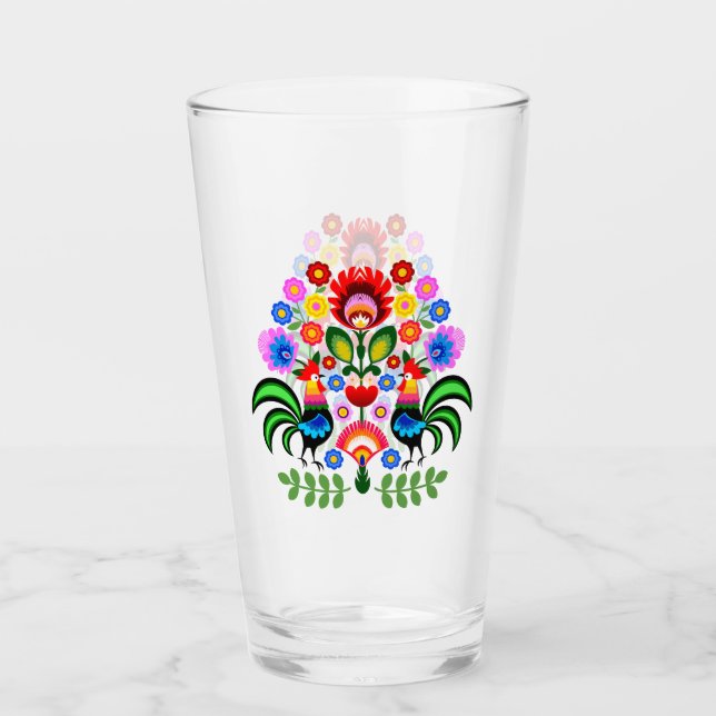 Verre Fleurs design polonaises. (Devant)