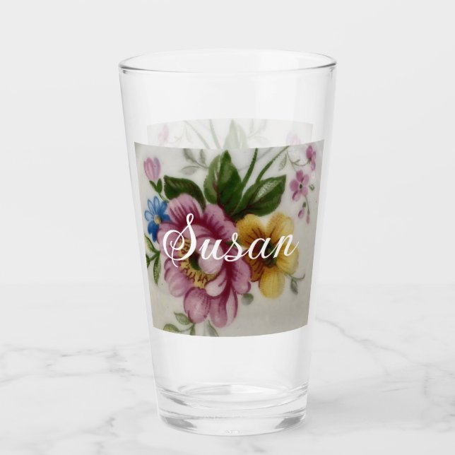 Verre Fleurs Inspirées de la Porcelaine (Devant)