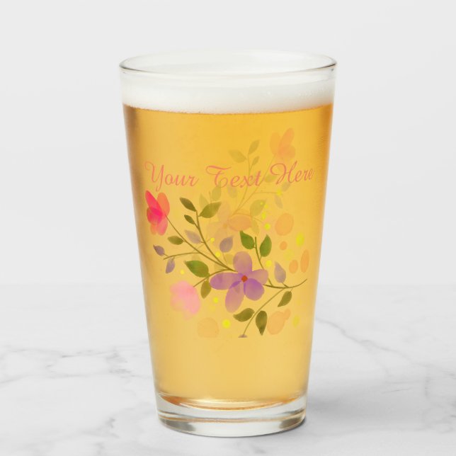 Verre Fleurs magnifiques (Devant (rempli))