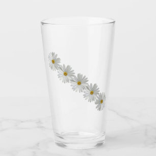 Verre Fleurs marguerites blanches