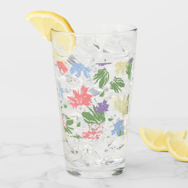 Verre Fleurs Pastel dansantes (Devant glace)