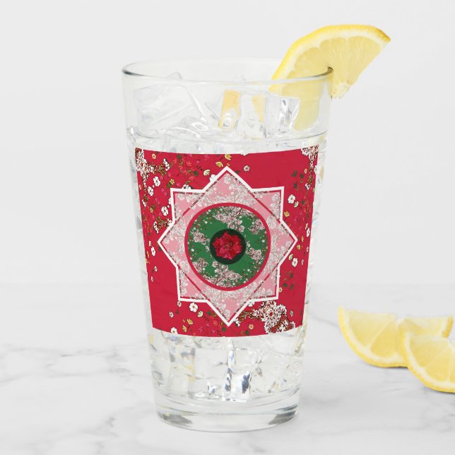 Verre Fleurs pour Noël (Dos glace)