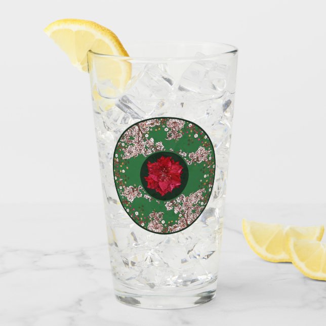 Verre Fleurs pour Noël (Devant glace)