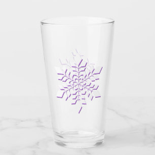 Verre Flocon de neige blanc ombré de rouge-violet